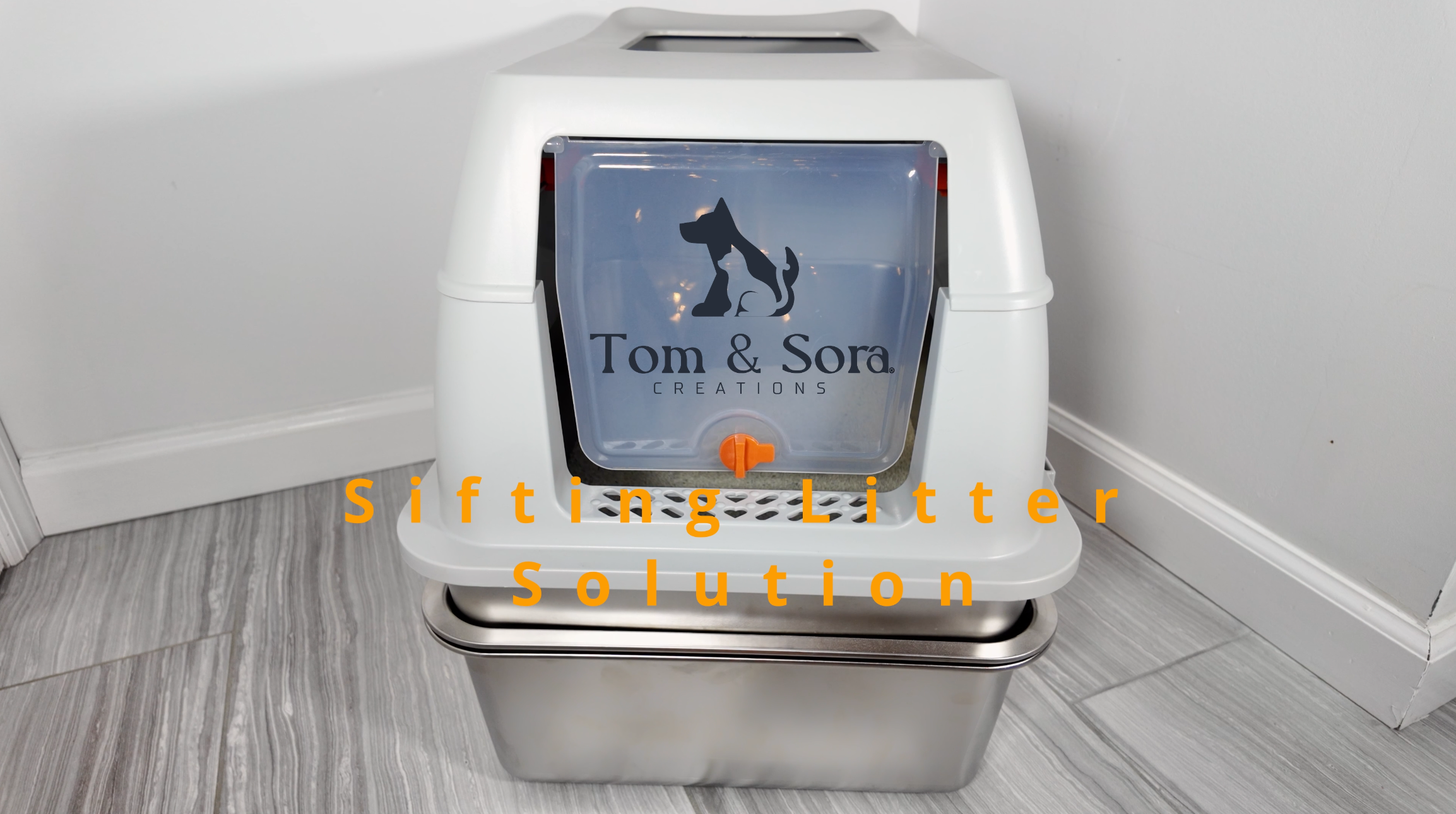 Load video: Stainless Steel Sifting Litter Box: Sifting Litter Setup