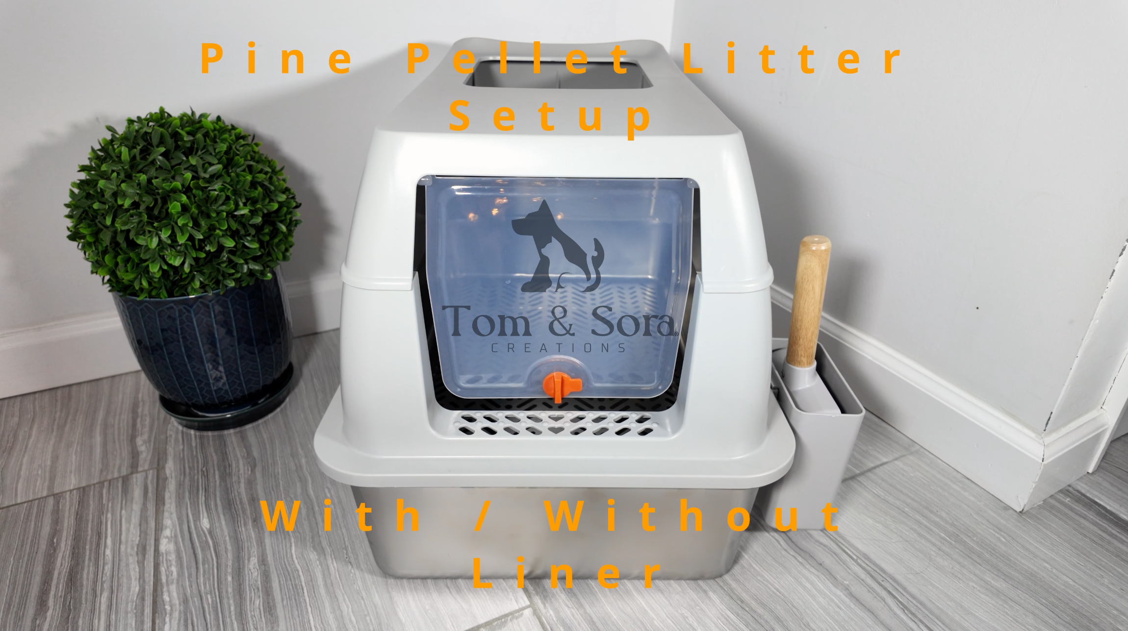 Load video: Stainless Steel Sifting Litter Box: Pine Pellet Litter Setup