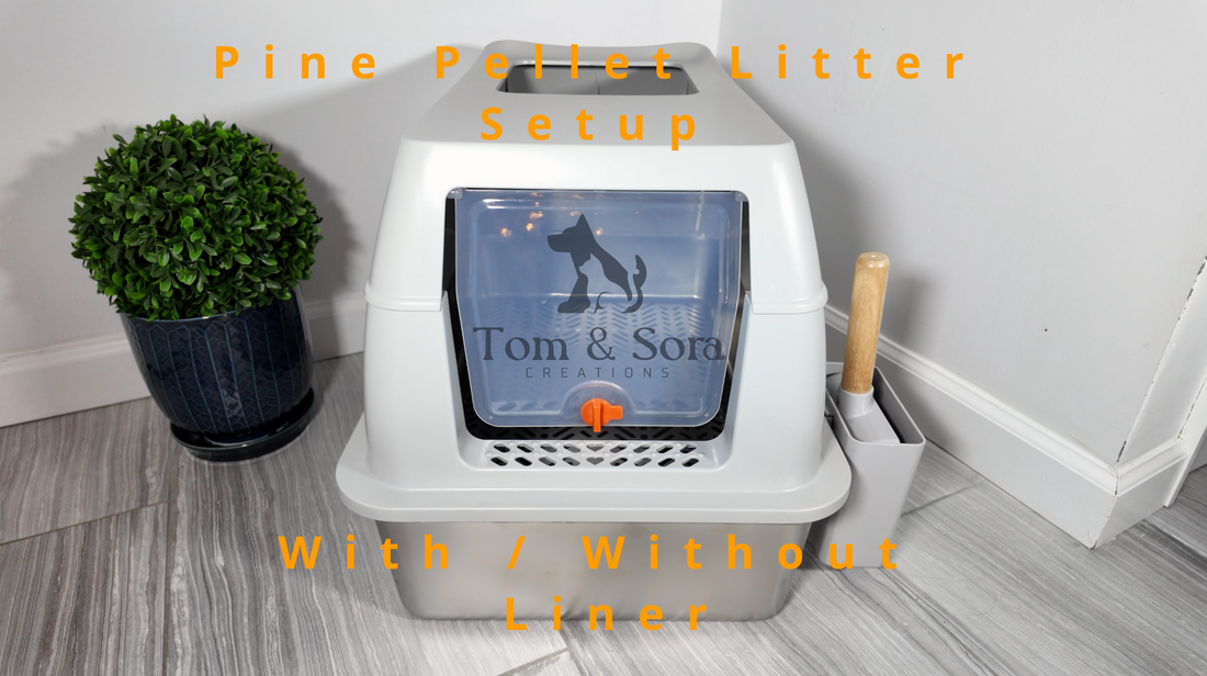 Stainless Steel Sifting Litter Box: Pine Pellet Litter Setup